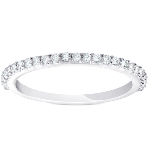 1/4ct Diamond Wedding Ring 14k White Gold Stackable Womens Anniversary Band
