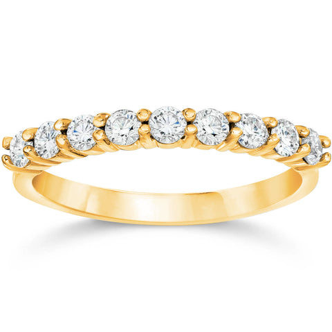 1/2ct Round Diamond Prong Wedding Ring 14k Yellow Gold