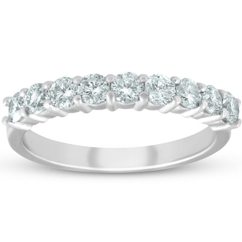 G-SI 1/2ct Diamond Wedding Ring Womens Half Eternity Ring 14k White Gold