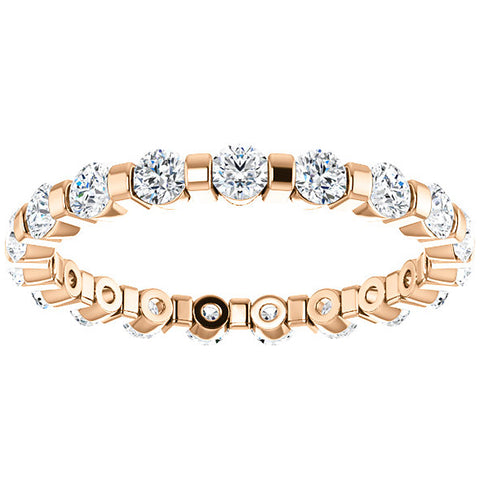 1 Ct Diamond Bar Set Eternity Wedding Ring in 14k White, Yellow, or Rose Gold