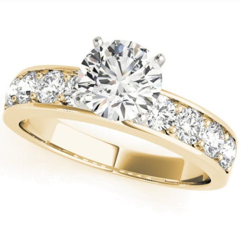 SI/G 2 Ct Round Cut Diamond Engagement Solitaire Ring 14k Yellow Gold Enhanced