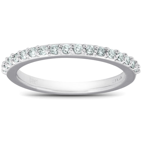 1/4Ct Diamond Ring Matching Engagement Band 17-Stone 14k White Gold