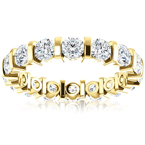 VS 2 1/2 Ct Lab Grown Diamond Bar Set Eternity Ring 14k Yellow Gold