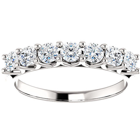 1/2 Ct Seven Stone Diamond Wedding Ring Lab Grown 14k White Gold