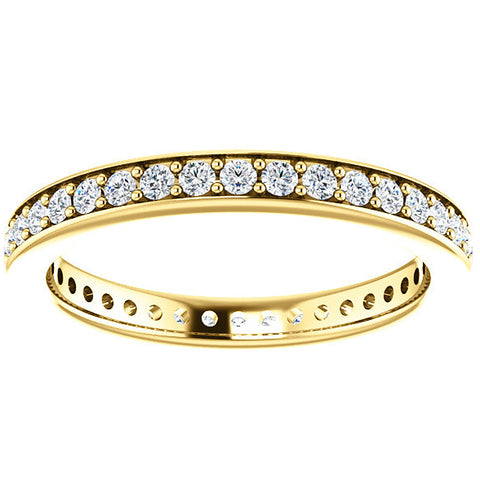 VS 1/2Ct Diamond Eternity Ring Womens Wedding Band 14k Yellow Gold EX3 Lab Grown