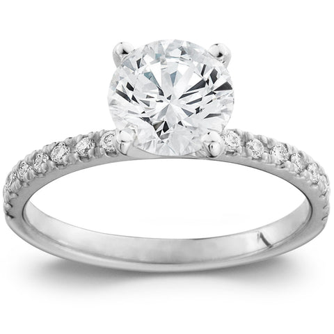 G/SI 2 Ct Diamond Engagement Ring 14k White Gold Enhanced
