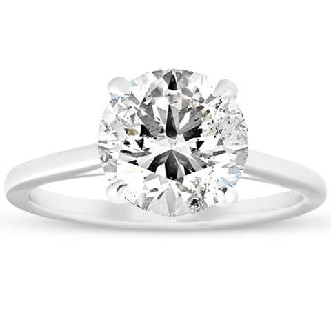 2 Ct Diamond Solitaire Engagement Ring 14k White Gold Cathedral Setting Enhanced