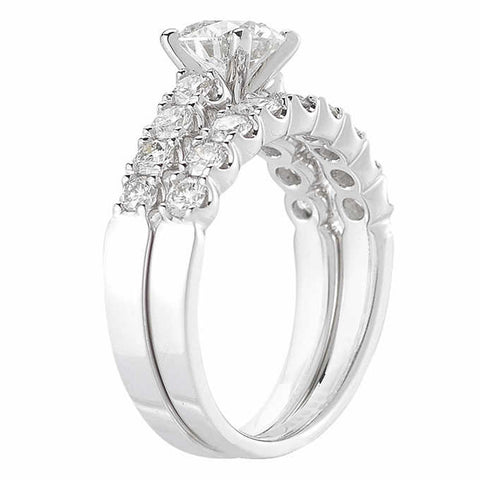3 1/2 Ct Diamond Engagement Wedding Ring Set White Gold