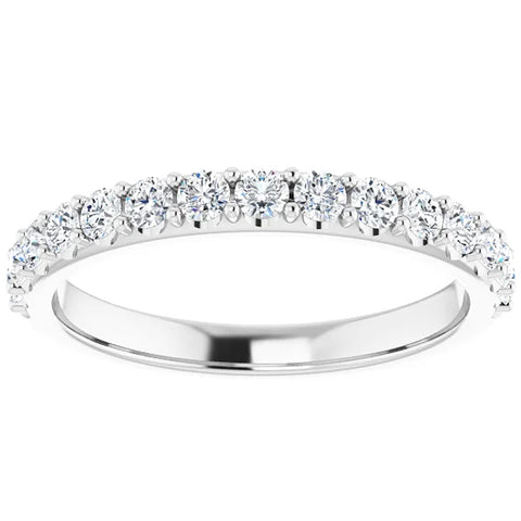 1/2Ct Lab Grown Diamond Stackable Anniversary Wedding Ring 14k White Gold