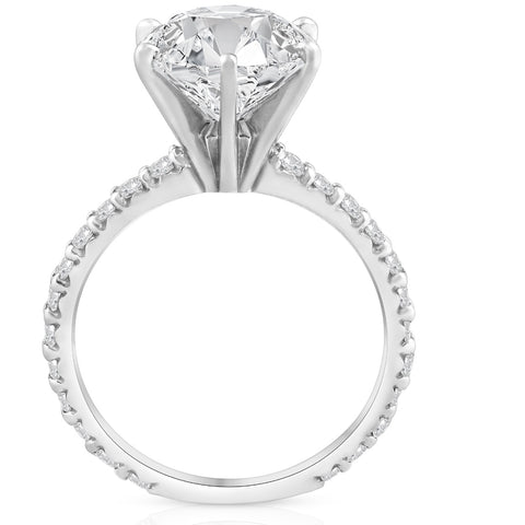 G/VS 3.75Ct Diamond Engagement Ring 14k White Gold Lab Grown