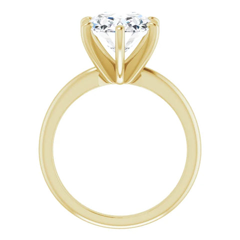 VVS 3Ct Oval Moissanite Solitaire Engagement Ring 14k Yellow Gold