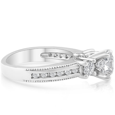2Ct Three Stone Diamond Engagement Ring White Gold