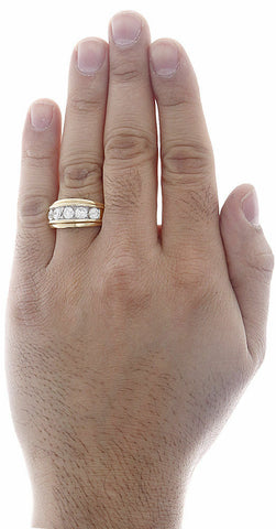 2 Ct Mens Diamond Wedding Ring 10k Yellow Gold