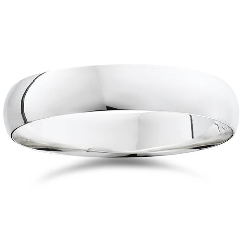 5mm Dome High Polished Wedding Band 10K White Gold