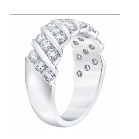 Platinum 1 1/2ct Diamond Wedding Multi-Row Anniversary Ring