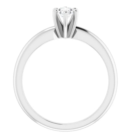 G/SI .33Ct Oval Lab Grown Diamond Solitaire Engagement Ring 14k White Gold