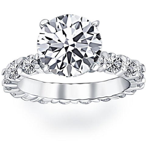H/VS 5.50Ct Diamond Eternity Engagement Ring 14k White Gold Lab Grown