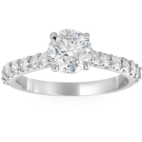 Platinum 1 1/4 Ct TDW Round Natural Diamond Engagement Ring
