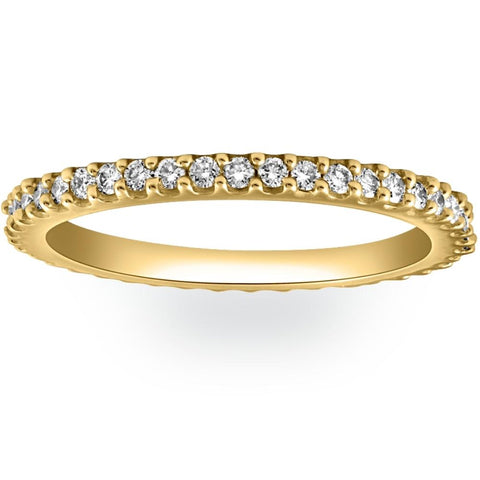 1/2Ct Diamond Eternity Ring Prong Stackable Wedding Band 14k Yellow Gold