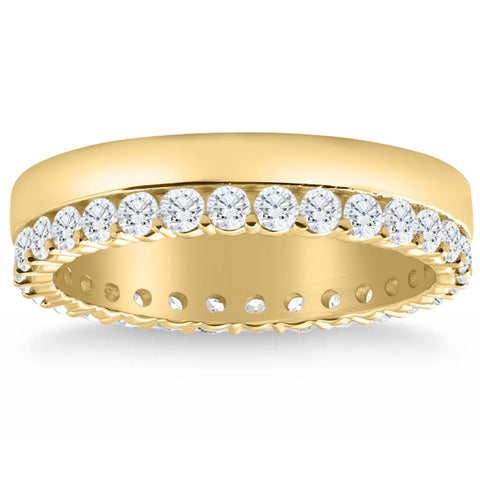 1Ct Diamond Eternity High Polished Women's Stackable Ring Wedding Band