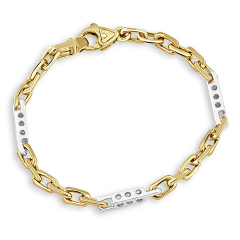 Men's Figaro Link 14k Gold (25gram) or Platinum (41gram) 4.5mm Bracelet 8.5"