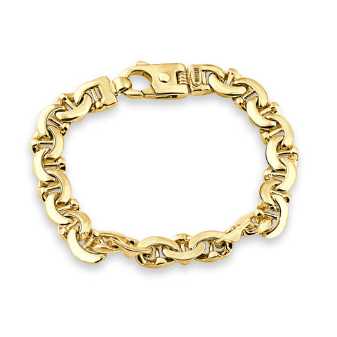 Men's Marine 14k Gold (62gram) or Platinum (100gram) 10.5mm Link Bracelet 8.25"