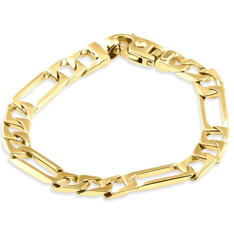 Men's Figaro 14k Gold (31gram) or Platinum (51gram) 9mm Link Bracelet 8.25"