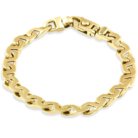 Men's 14k Gold (30gram) or Platinum (48gram) 7.5mm Link Bracelet 8"