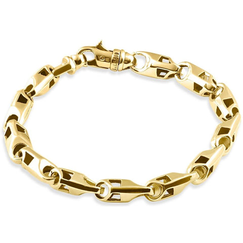 Men's 14k Gold (53gram) or Platinum (86gram) 7.5mm Link Bracelet 8.5"