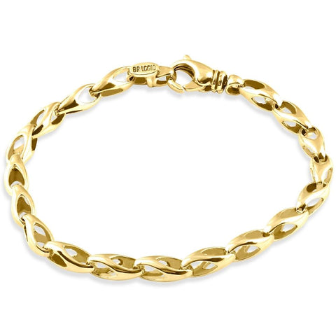 Men's 14k Gold (19gram) or Platinum (31gram) 5.5mm Link Bracelet 8.25"