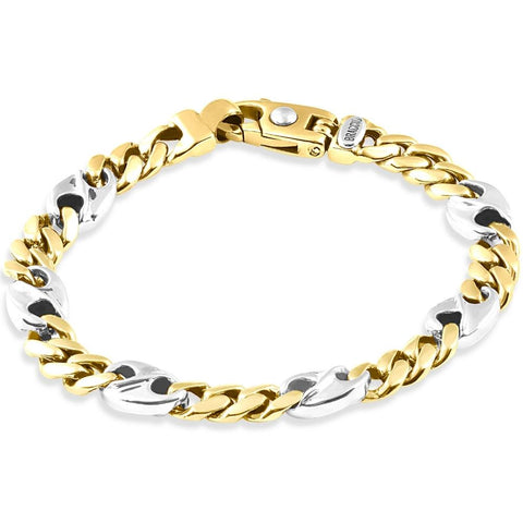 Men's Figaro 14k Gold (43gram) or Platinum (70gram) 8mm Link Bracelet 8.25"