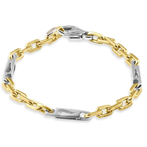 Men's Figaro 14k Gold (25gram) or Platinum (41gram) 5mm Link Bracelet 8.5"