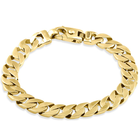 Men's Curb 14k Gold (49gram) or Platinum (79gram) 10mm Link Bracelet 8.5"