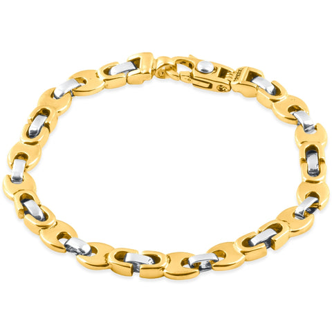 Men's Link 14k Gold (32gram) or Platinum (51gram) 6.5mm Bracelet 8.5"