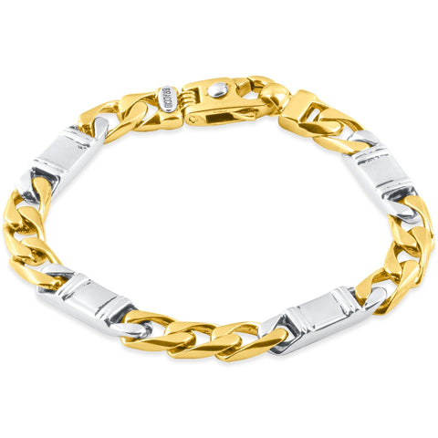 Men's Figaro Link 14k Gold (52gram) or Platinum (85gram) 8mm Bracelet 8.5"