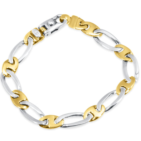 Men's Marine Link 14k Gold (26gram) or Platinum (42gram) 10mm Bracelet 8.5"
