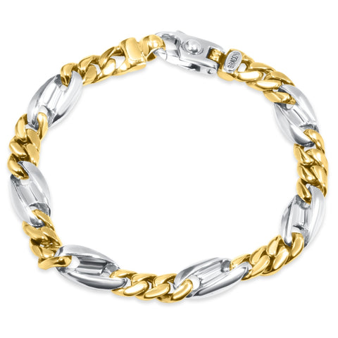 Men's Figaro Link 14k Gold (44gram) or Platinum (71gram) 7.5-9.5mm Bracelet 8.5"