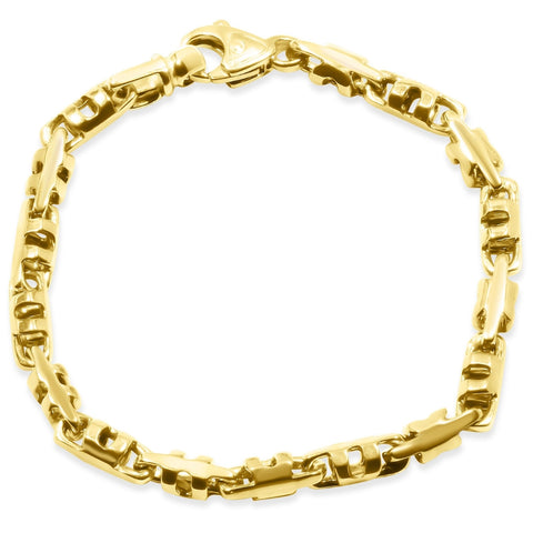 Men's Link 14k Gold (34gram) or Platinum (55gram) 6mm Bracelet 9"