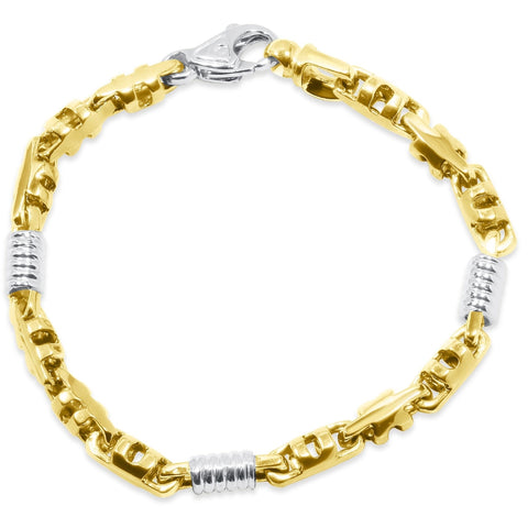 Men's Link 14k Gold (32gram) or Platinum (52gram) 6mm Bracelet 8.5"