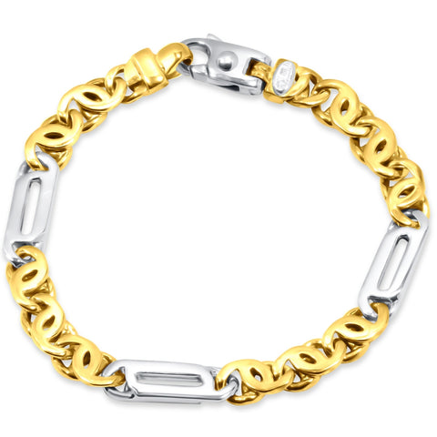 Men's Link 14k Gold (34gram) or Platinum (54gram) 7.5-8mm Bracelet 8.5"