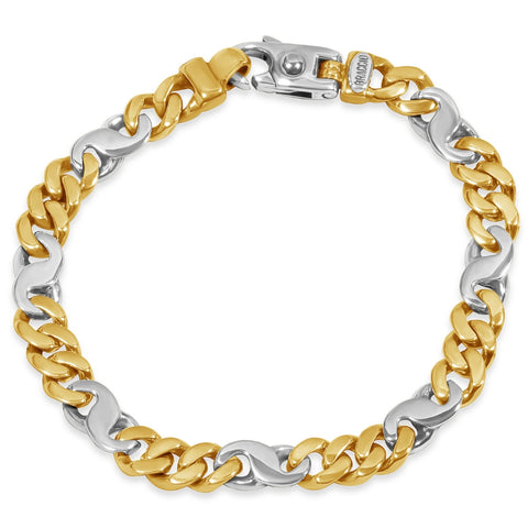 Men's Link 14k Gold (37gram) or Platinum (59gram) 8mm Bracelet 8.5"