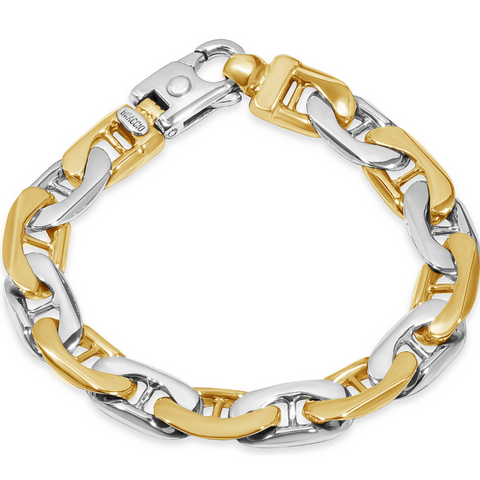Men's Marine Link 14k Gold (76gram) or Platinum (123gram) 11.5mm Bracelet 8.5"