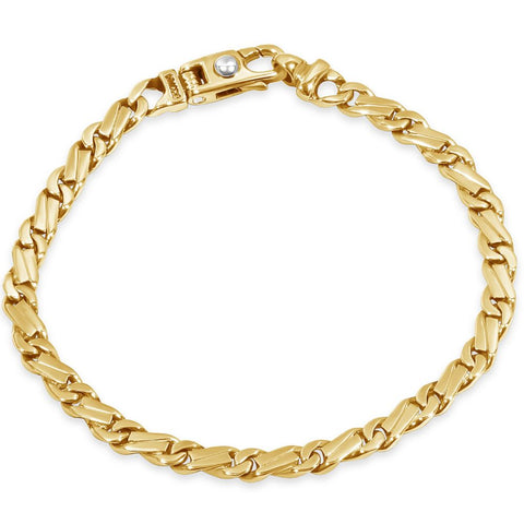 Men's Link 14k Gold (17gram) or Platinum (28gram) 5.5mm Bracelet 8.5"