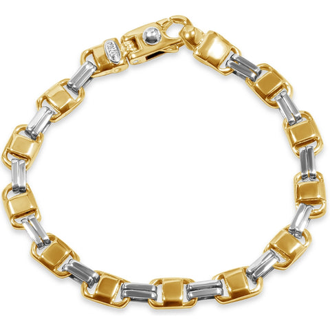 Men's Link 14k Gold (32gram) or Platinum (52gram) 3.5-8mm Bracelet 8.5"