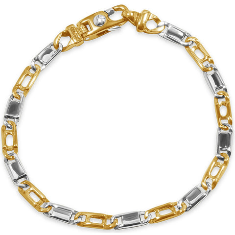 Men's Link 14k Gold (14gram) or Platinum (23gram) 5mm Bracelet 8.5"