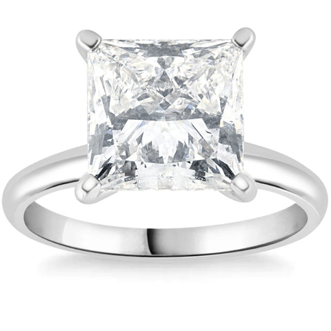G/VS1 Princess Cut 2 1/2Ct Diamond Engagement Ring 14k White Gold Lab Grown
