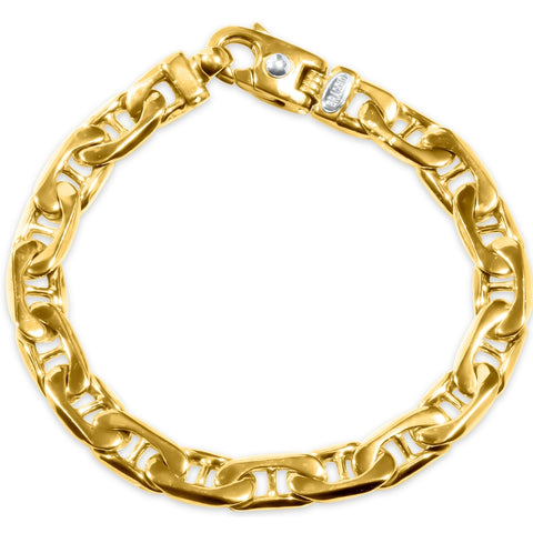 Men's Link 14k Gold (51gram) or Platinum (82gram) 9mm Bracelet 8.5"