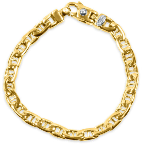 Men's Marine Link 14k Gold (26gram) or Platinum (43gram) 6.5mm Bracelet 8.5"