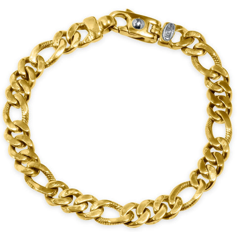Men's Figaro Link 14k Gold (34gram) or Platinum (54gram) 8.5mm Bracelet 8.25"