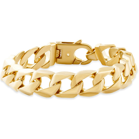 Men's Curb Link 14k Gold (78gram) or Platinum (126gram) 14mm Bracelet 9"